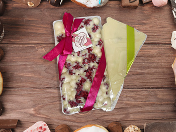 Czekolada biała bąbelki z owocami liofilizowanymi - Kraina Słodkości