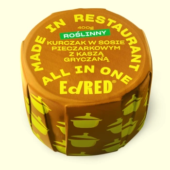 Roślinny kurczak w sosie pieczarkowym z kaszą gryczaną 400 g Ed Red