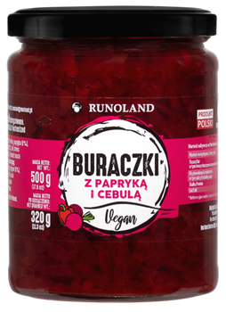 Buraczki z papryką i cebulą wiórki 540 ml - Runoland