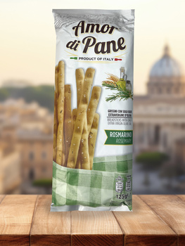 Paluszki Grissini rozmarynowe 125 g Amor di Pane