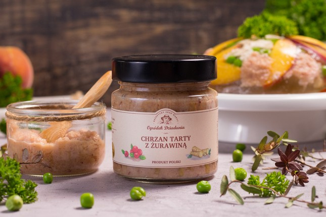 Chrzan tarty z żurawiną 210g Ogródek Dziadunia
