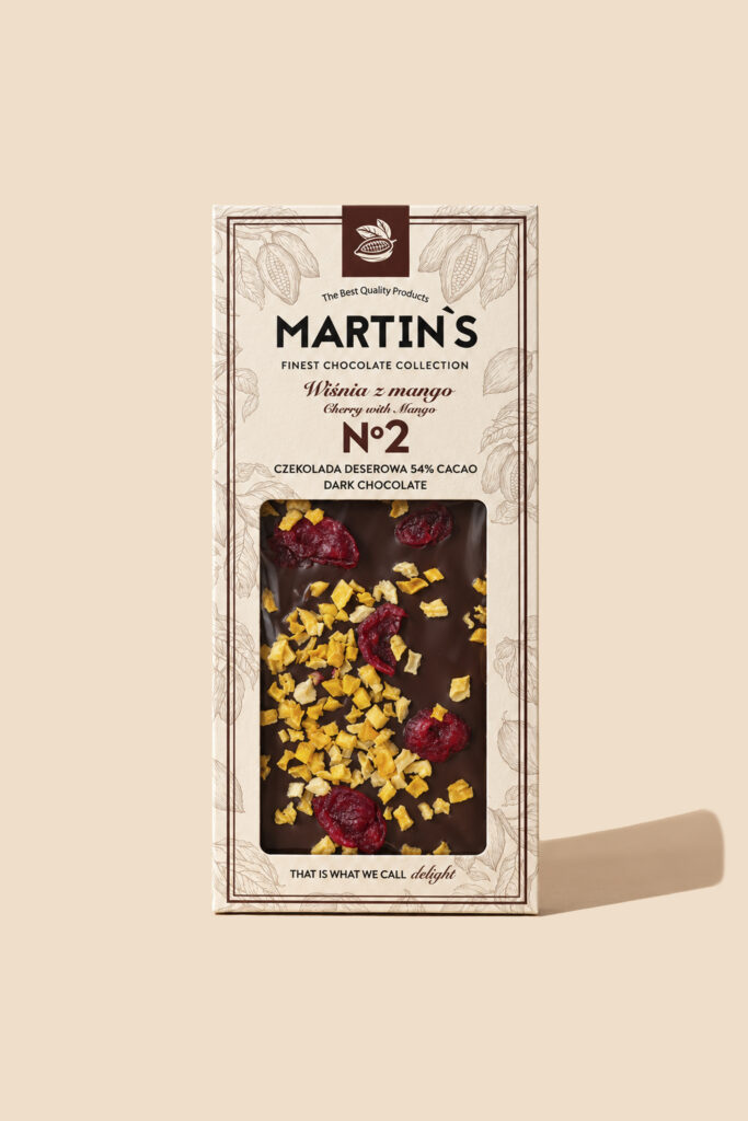 Czekolada deserowa Wiśnia z Mango No2 85 g - Martins's