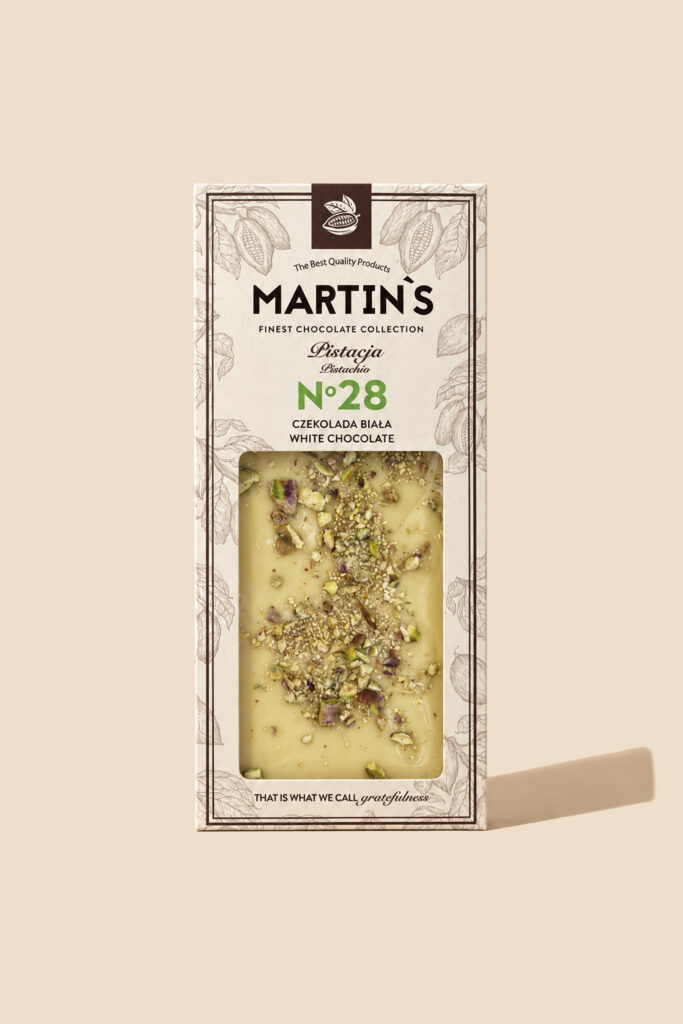 Czekolada biała z Pistacją No28 85 g - Martin's