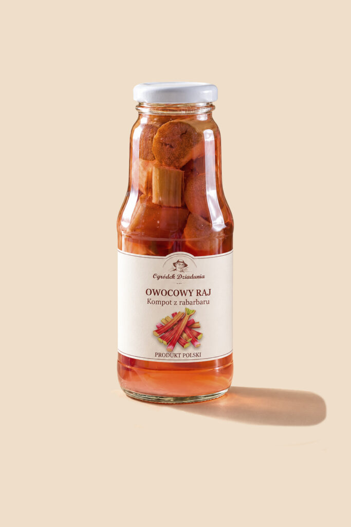 Kompot z rabarbaru - Owocowy Raj 300 ml - Ogródek Dziadunia